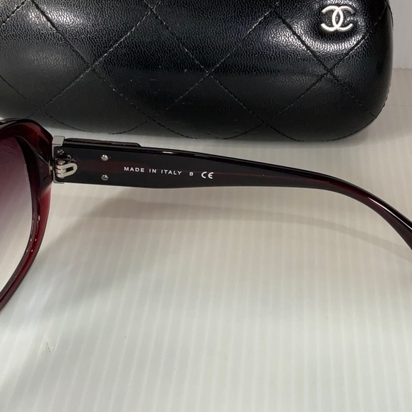 Woman Chanel new sunglasses 5235_Q oval burgundy frame - Picture 4 of 6